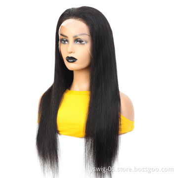 Virgin Cuticle Aligned Pre Plucked HD Full Lace Wigs, Straight Brazilian Lace Front Human Hair Wigs For Black Women